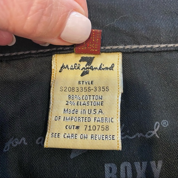 7 FOR ALL MANKIND Black Denim Mini Skirt 00s Size 25 - Picture 5 of 10